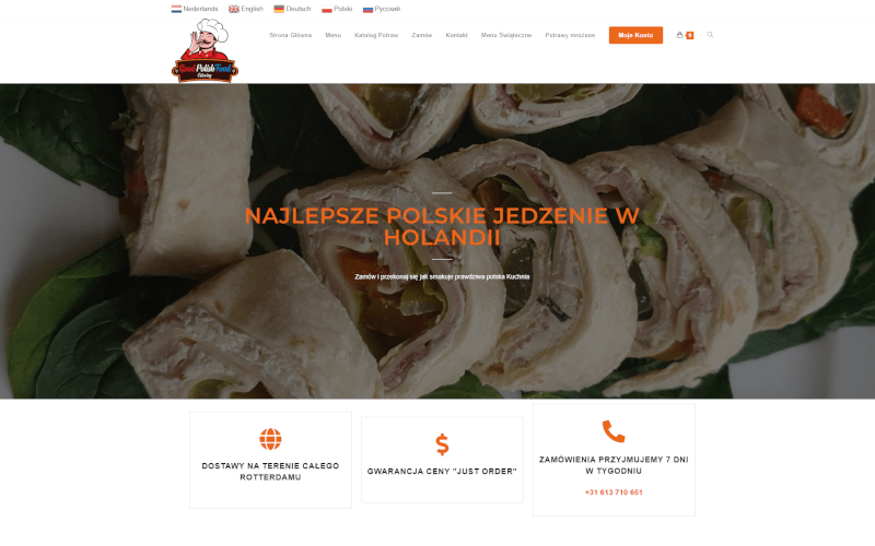 Sprzedaż sklepu internetowego Katering Holandia wraz z modułem płatności